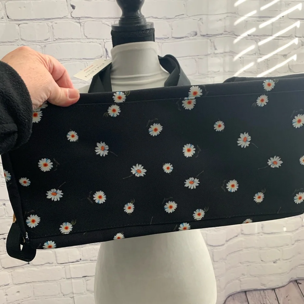 Alice + Olivia Black Floral Tote Bag